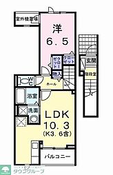 ブリアンテ 2階1LDKの間取り