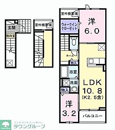 ブリアンテ 3階2LDKの間取り