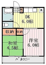 みどりマンション 1階2DKの間取り
