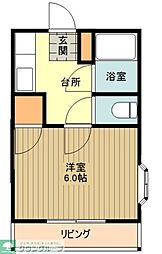 メゾンフジ 2階1Kの間取り