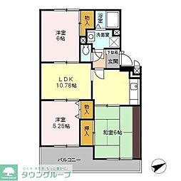 クレール清水 3階4DKの間取り