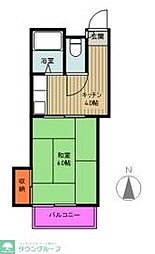 エイエムハイツ 2階1Kの間取り