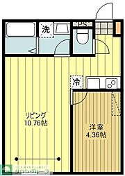 グランディール羽村 302 3階1LDKの間取り