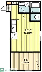 グランディール羽村 205 2階1LDKの間取り