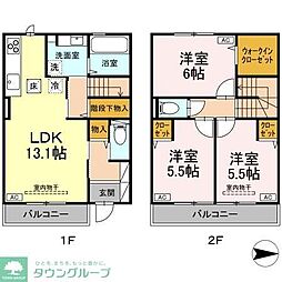 セントラルコートII 2階3LDKの間取り