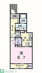 エール　トロワ 1階1Kの間取り