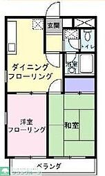 JR青梅線 東青梅駅 徒歩5分の賃貸マンション 1階2DKの間取り