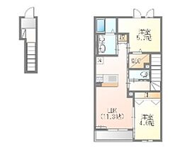 グランシード弐番館 2階2LDKの間取り