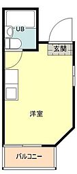 ミニヨンド福生 4階ワンルームの間取り