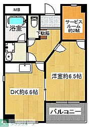 シャインコート 302 3階1SDKの間取り
