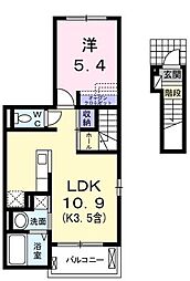 ベル　フィオーレ 2階1LDKの間取り
