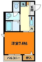 ラ・ベル・メゾン蒼風館 1階1Kの間取り