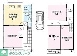 八王子市元八王子町3丁目戸建 4LDKの間取り