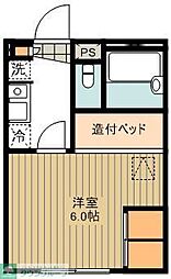 プライムコート中神 3階1Kの間取り