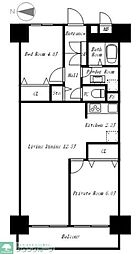 グリーンサイド東青梅 7階2LDKの間取り