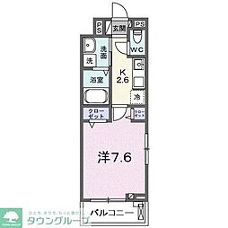 ラ　ルーチェ　ゼロ 3階1Kの間取り