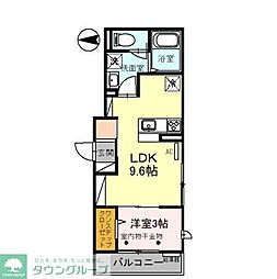 D-RESIDENCE飯能 2階1LDKの間取り