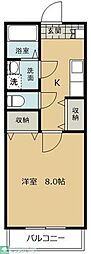 クラージュ高木 1階1Kの間取り
