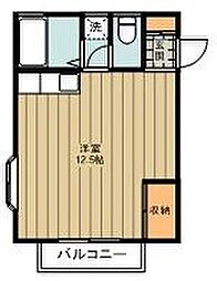 リバーサイド21 1階ワンルームの間取り