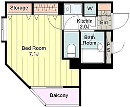 ライオンズマンション八王子第6 1Kの間取図画像