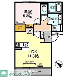 セジュールZEN-3C 1LDKの間取図画像