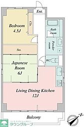 入間市駅前第2ビル 2LDKの間取図画像