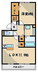 匠乃館B 1LDKの間取図画像