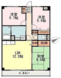 エクセルシア 3LDKの間取図画像