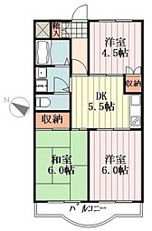 サンライズシティマンション 3DKの間取図画像