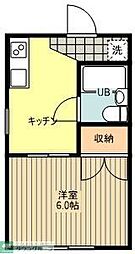 カーサラパス 1Kの間取図画像