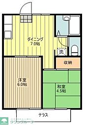 S,カサベルデ 2DKの間取図画像