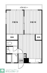 第2青梅ハイツ 2DKの間取図画像