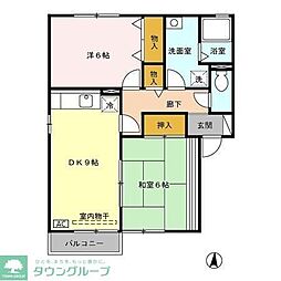 シュトラーレン高野A棟 2LDKの間取図画像