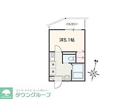 MELLAS東青梅II 1Kの間取図画像