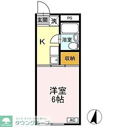 ヴェナスハイム 1Kの間取図画像