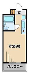 b'CASA入間藤沢2re-born ワンルームの間取図画像