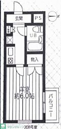 グランデール八王子 1Kの間取図画像