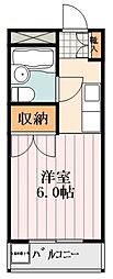 パークハイム 1Kの間取図画像