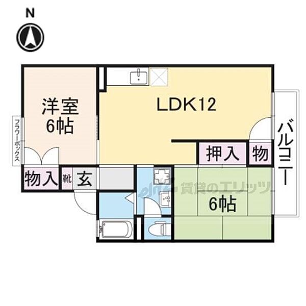 セジュールマスダ 205｜奈良県奈良市西九条町2丁目(賃貸アパート2LDK・2階・53.73㎡)の写真 その2