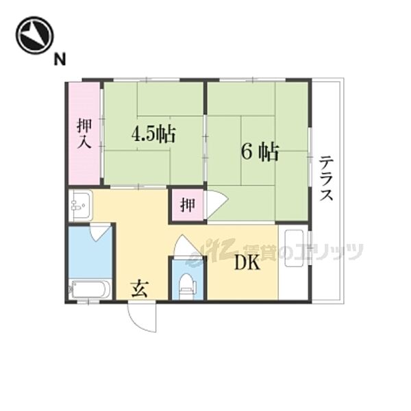 奈良県生駒市本町(賃貸マンション2DK・1階・37.00㎡)の写真 その2