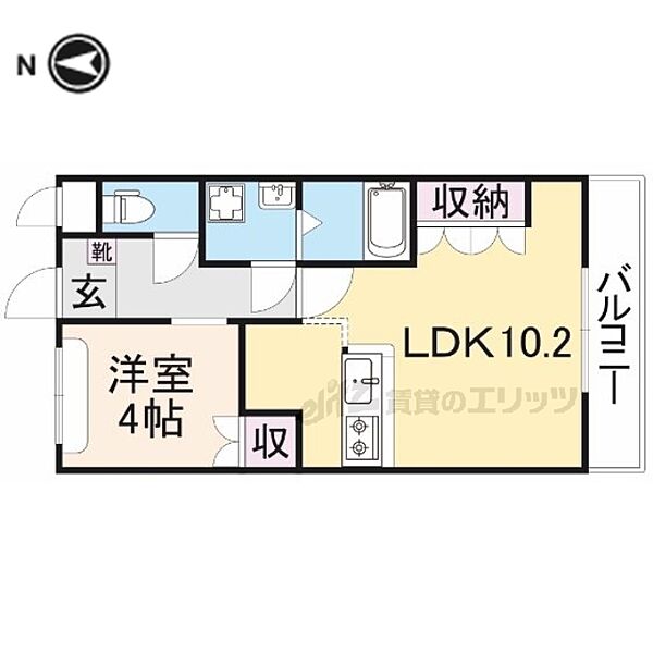 ディアグランディ 206｜奈良県北葛城郡河合町池部3丁目(賃貸アパート1LDK・2階・36.00㎡)の写真 その2