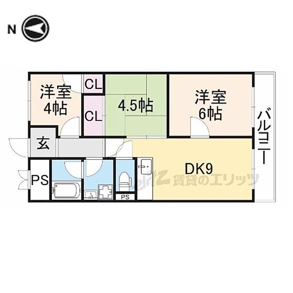 奈良県橿原市見瀬町(賃貸マンション3DK・3階・52.25㎡)の写真 その2