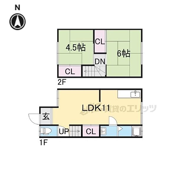 西田コートハウス E｜奈良県橿原市城殿町(賃貸テラスハウス2LDK・1階・51.78㎡)の写真 その2