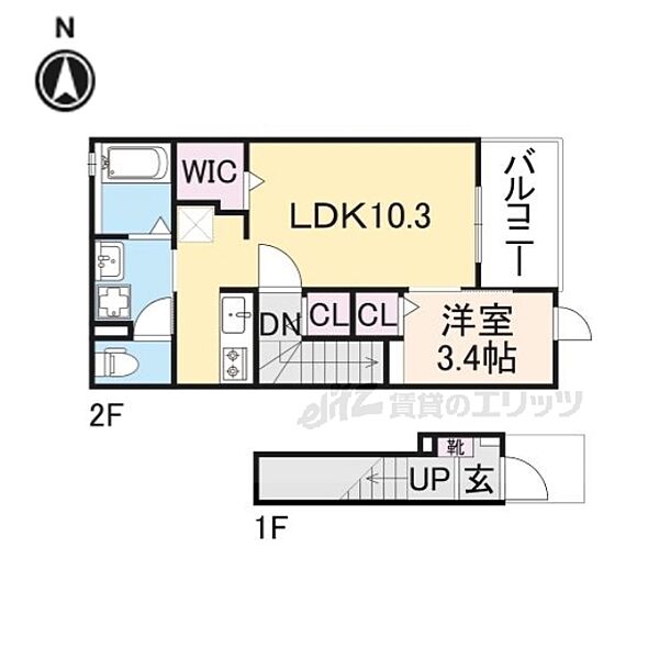 フィオーレ 205｜奈良県北葛城郡王寺町本町2丁目(賃貸アパート1LDK・2階・37.63㎡)の写真 その2