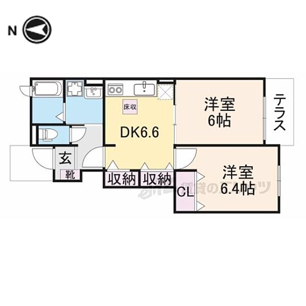 奈良県大和高田市大字市場(賃貸アパート2DK・1階・46.24㎡)の写真 その2