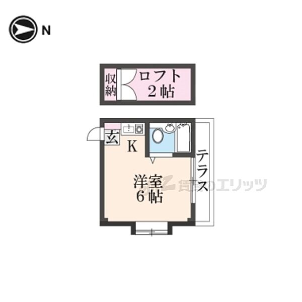 奈良県生駒市東菜畑2丁目(賃貸アパート1R・1階・17.50㎡)の写真 その2