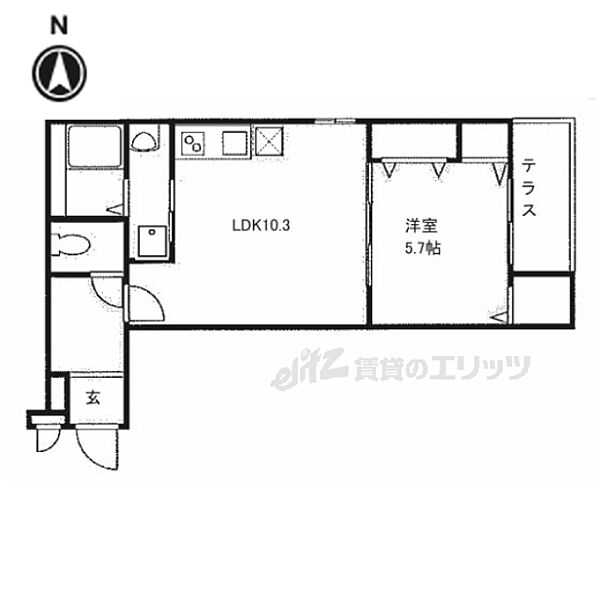 シャルム　ド　グレイス 103｜大阪府枚方市長尾元町2丁目(賃貸アパート1LDK・1階・40.45㎡)の写真 その2