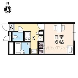 レオパレススナッグ　ビラ 1階1Kの間取り