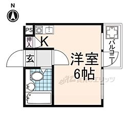 近鉄奈良線 近鉄奈良駅 徒歩5分の賃貸マンション 4階ワンルームの間取り