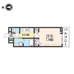 メゾン　リアリIII 2階1Kの間取り